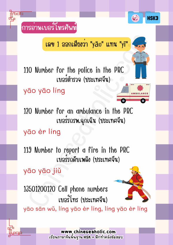 ชีทสรุปเตรียมสอบ HSK3 ระบบใหม่ by chineseaholic.com