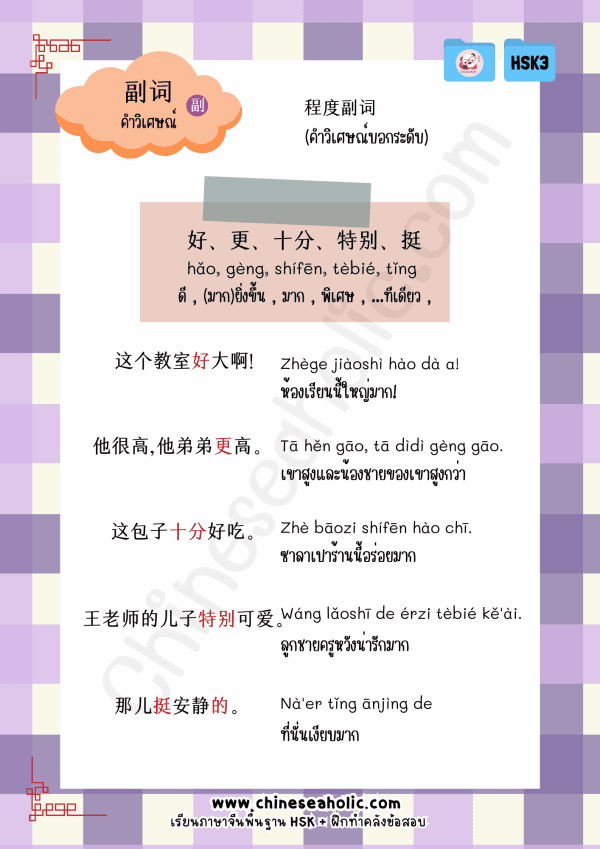 ชีทสรุปเตรียมสอบ HSK3 ระบบใหม่ by chineseaholic.com